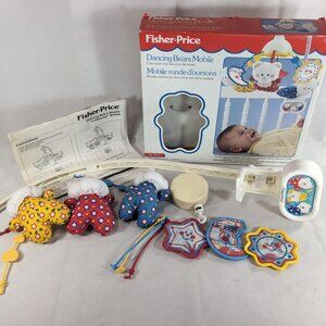 Fisher Price 1993 Dancing Bears Mobile READ MISSING PART Baby Crib Vintage Plush